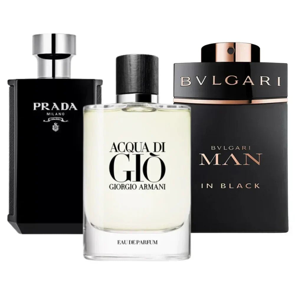 Bvlgari In Black, Giorgio Armani Acqua Di Gio, L’Homme Prada Intense