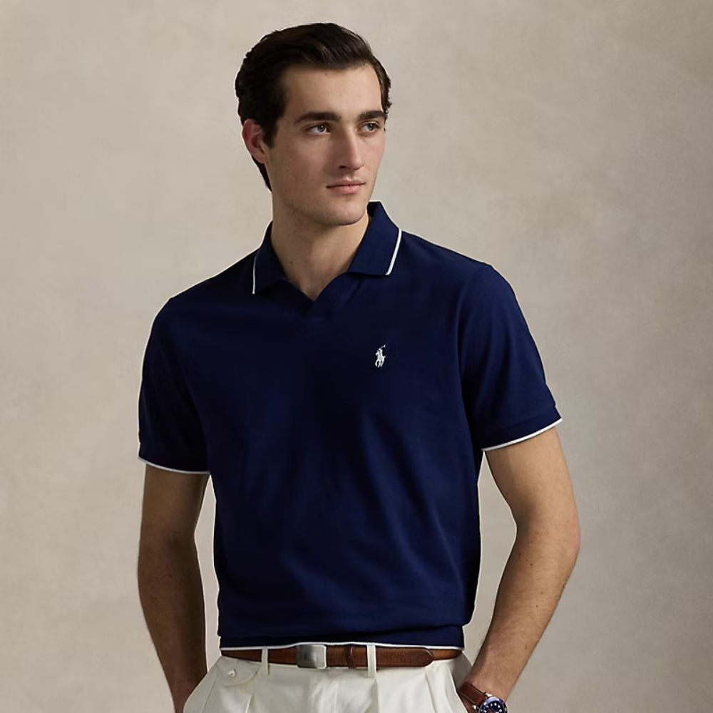 Polo en jacquard piqué