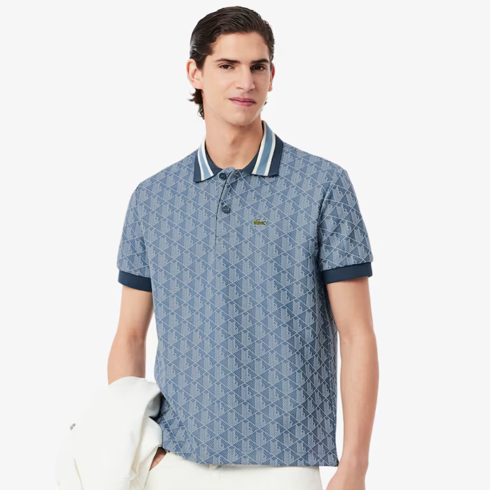 Classic Fit-Polohemd Lascote mit Monogramm aus Jacquard
